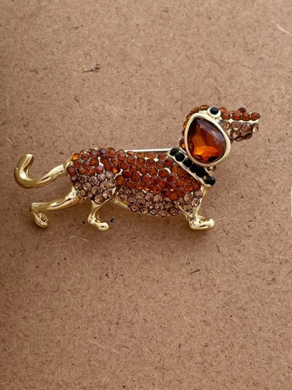 Dachshund crystal BROOCHE